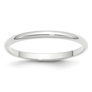 10K Solid White Gold 2mm Men's and Women's Wedding Band Ring Sizes 4-14. Solid 10k White Gold, Made in the U.S.A.