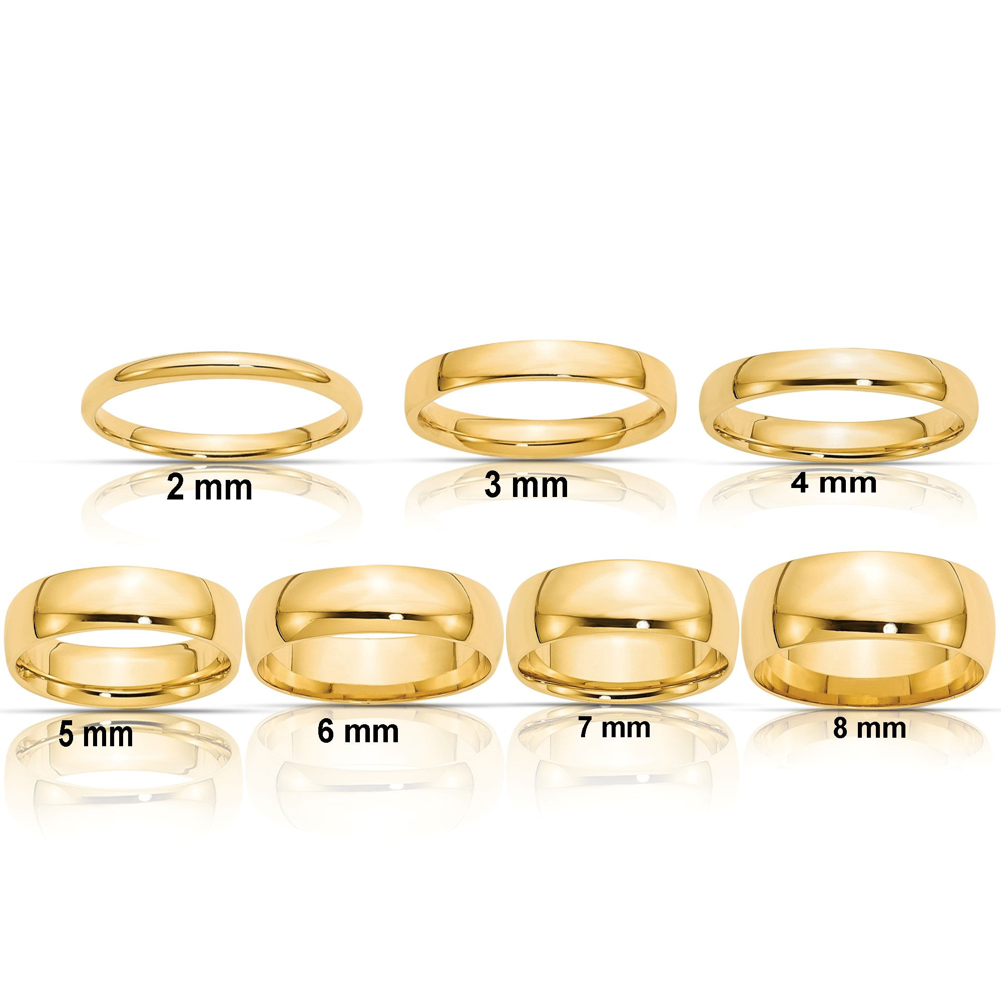 Size 8.5 03.00 mm Light Comfort-Fit Wedding Band Ring in 14k Yellow Gold Size 8.5 03.00 mm Light Comfort-Fit Wedding Band Ring in 14k Yellow Gold