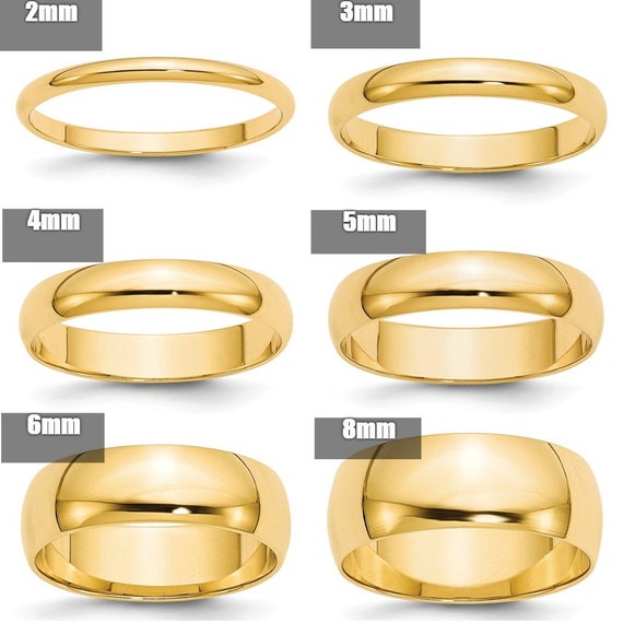 14 Karat YELLOW GOLD PLAIN  Light Weight 5mm UNISEX WEDDING BAND RING MENS WOMEN 
