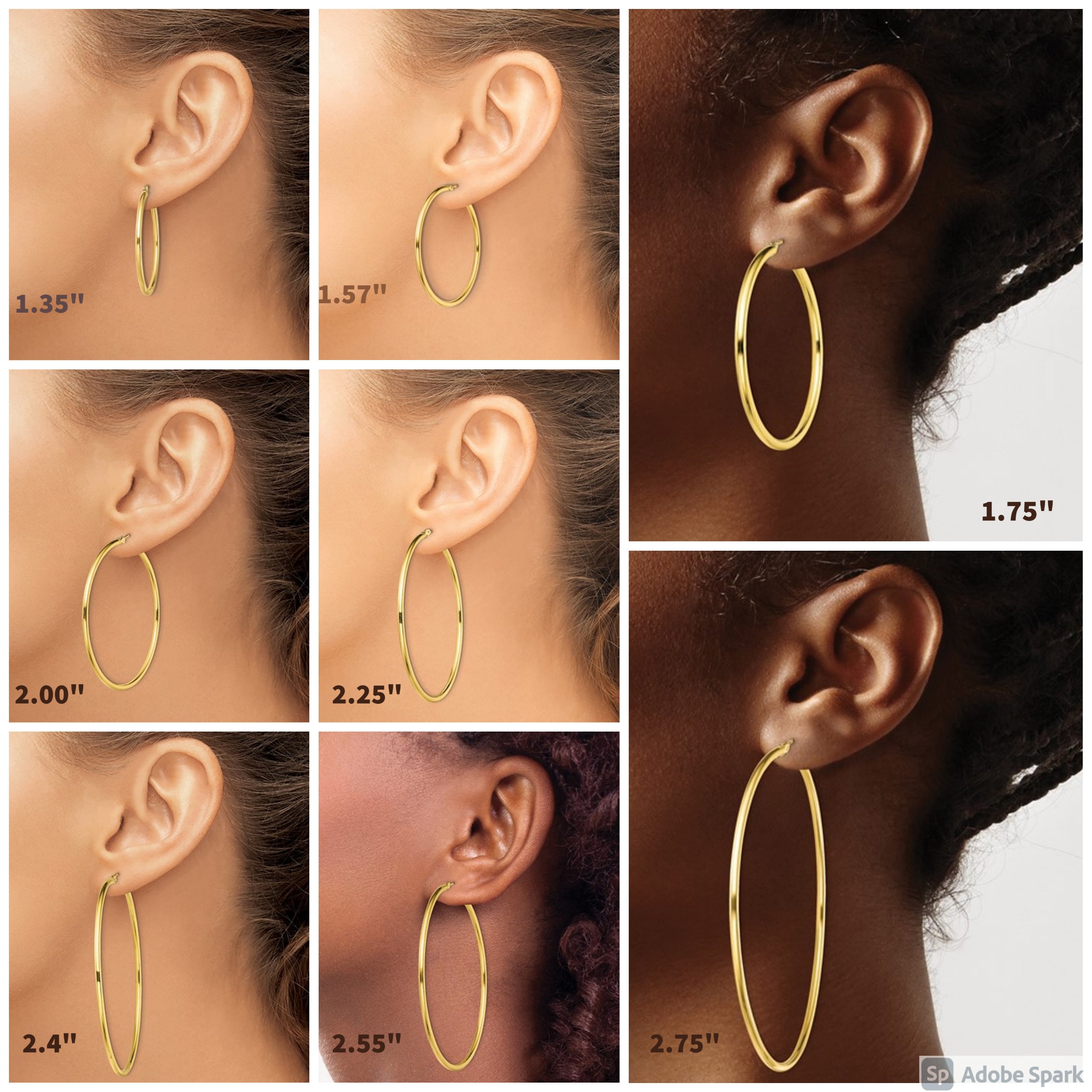 2.5 inch Diamante Hoop Earrings – UShopUK