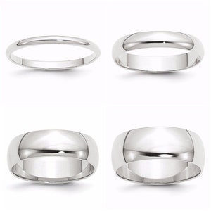 10K Solid White Gold 2mm 3mm 4mm 5mm 6mm Wide Men's Women's Wedding Band Ring Sizes 4-14. Solid 10k Gold,Engagement Midi Toe Thumb Stacking