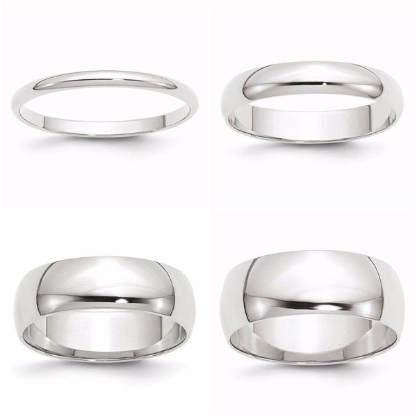 10K Solid White Gold 2mm 3mm 4mm 5mm 6mm breed mannen vrouwen trouwring ring maten 4-14. Massief 10k goud, verloving midi teen duim stapelen