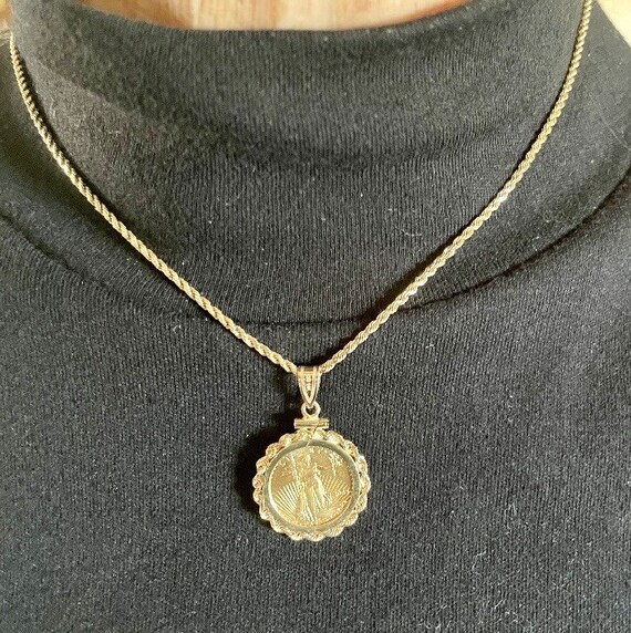 1 10 Oz Liberty Coin Pendant American Eagle Coin Charm Framed in