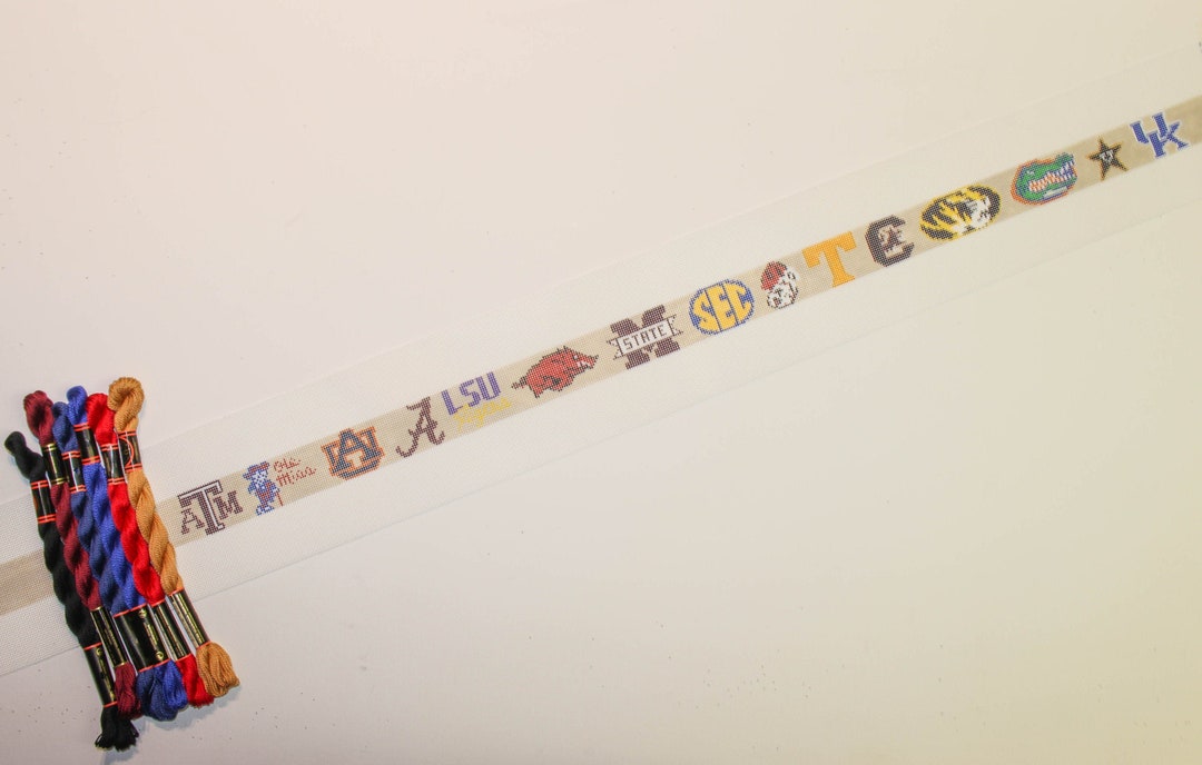 SEC Needlepoint Belt, Needlepoint Belt Kit, Includes Canvas and Thread