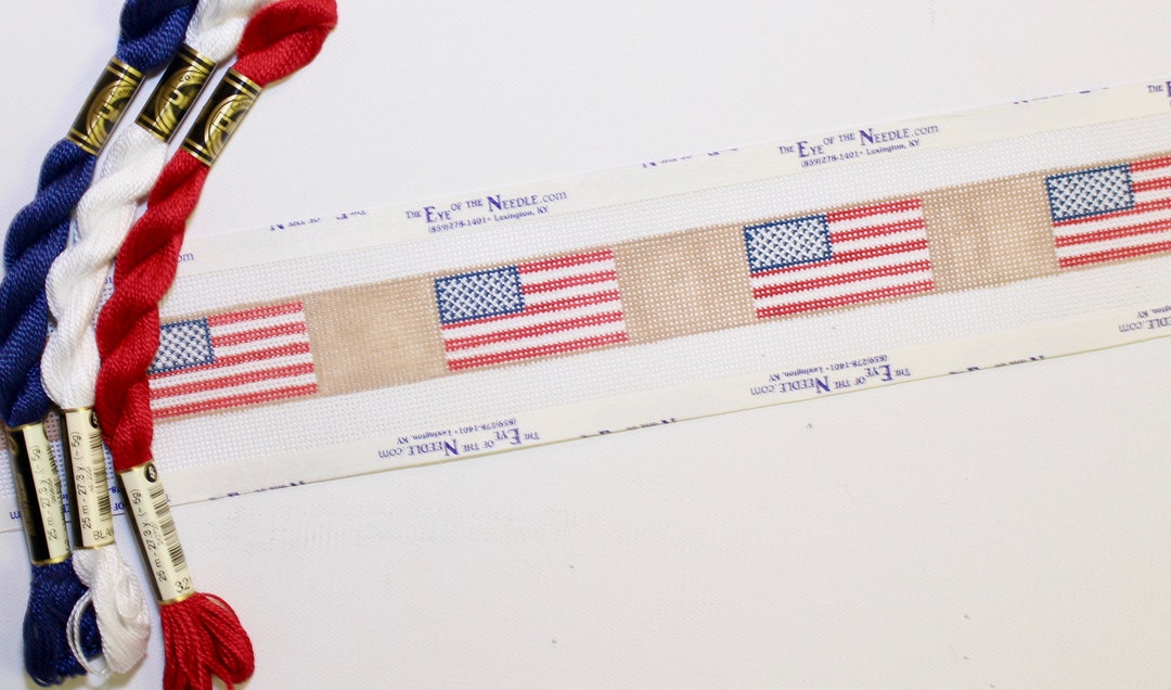 American Flags Needlepoint Belt Needlepoint Belt Kit Etsy