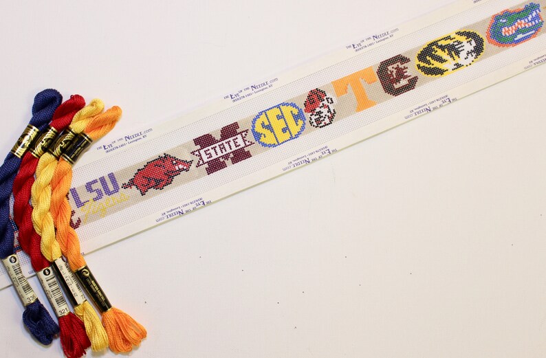 SEC Teams Needlepoint Belt Needlepoint Belt Kit Includes | Etsy
