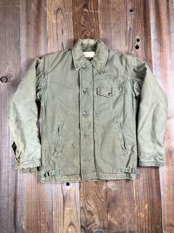 1960's US Military A-2 Deck Jacket Olive Green First … - Gem