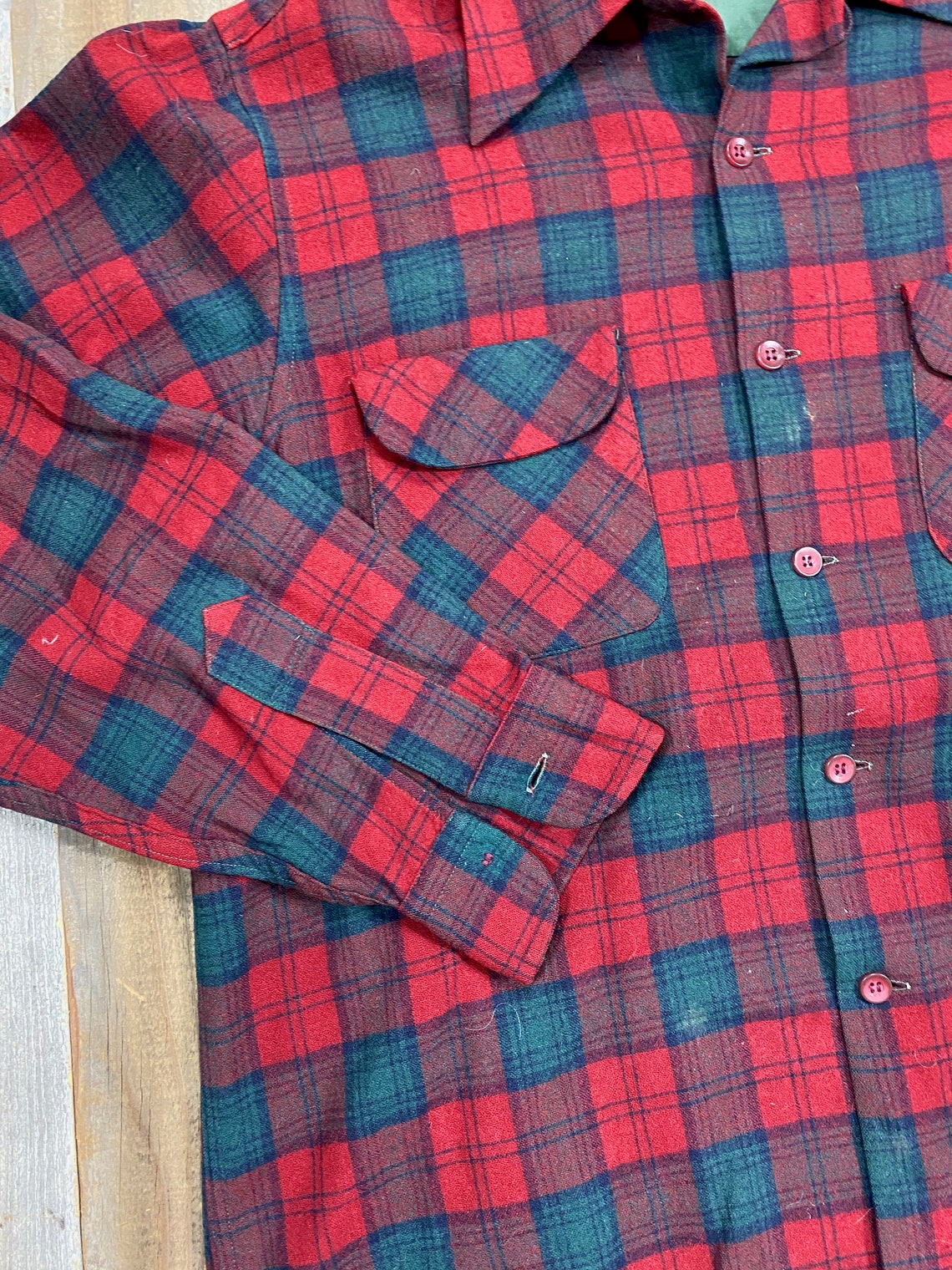 Vintage 1930's Avantguerre Gold Tag Pendleton Laine Red Etsy