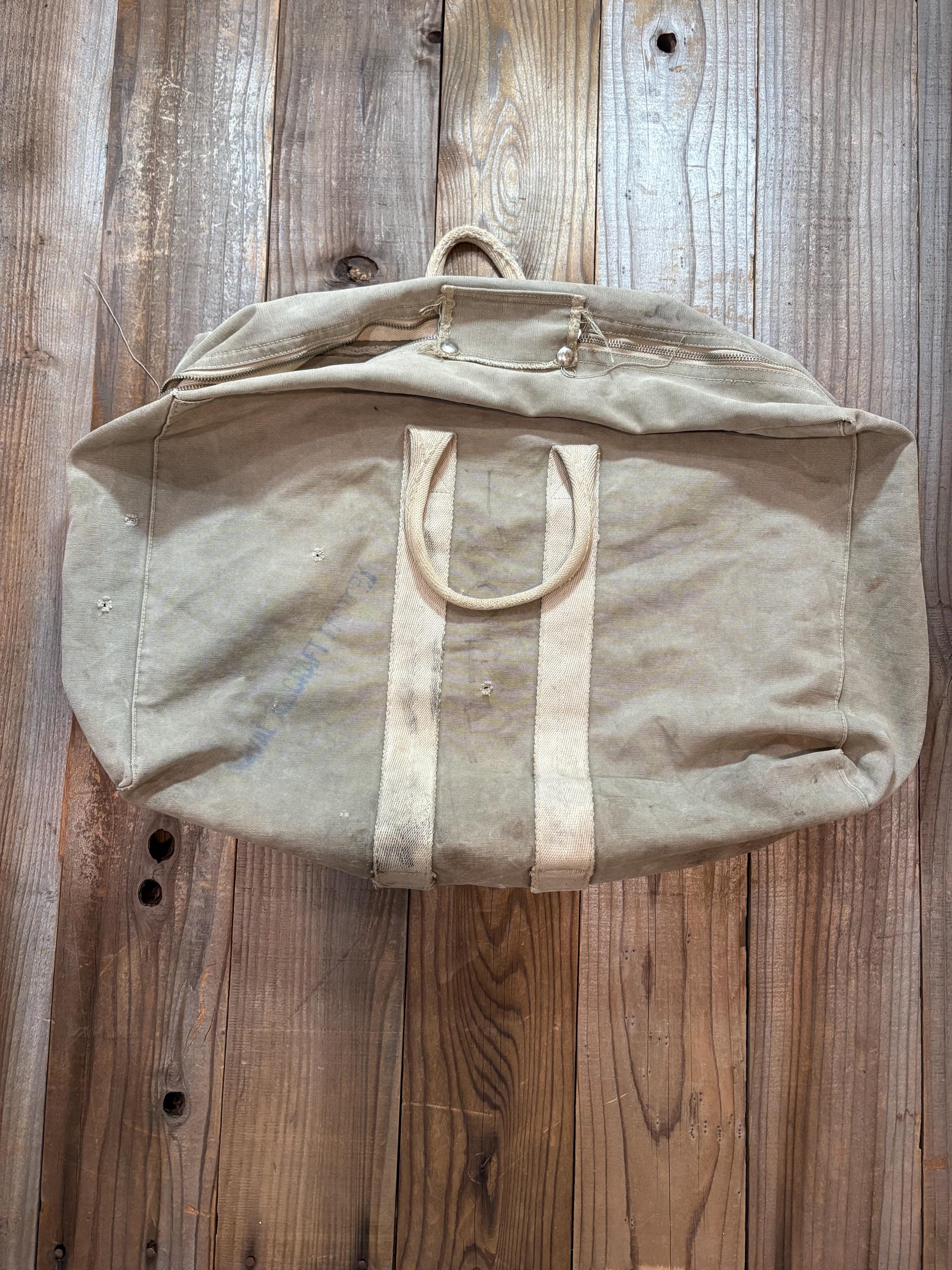 Vintage Aviator's Kit Bag Stenciled Khaki Broken Zipper - Etsy