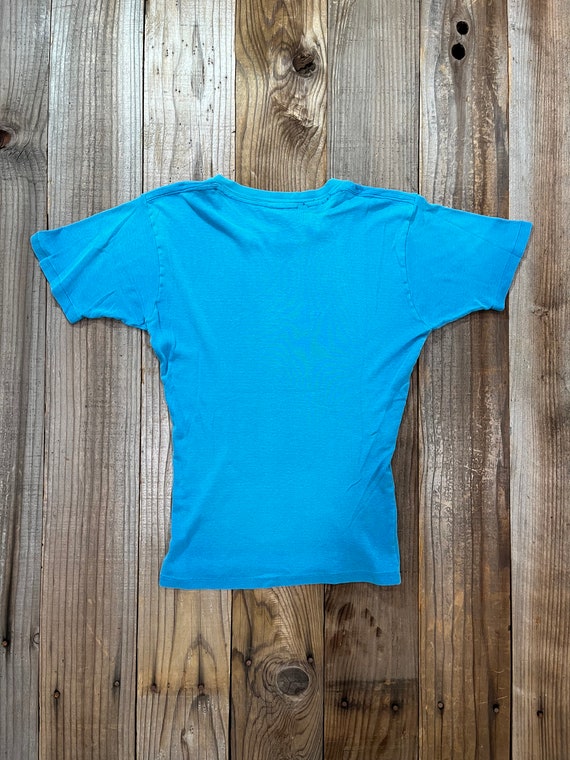 60's 70's Faded Blue Blank Baby Shirt - image 6