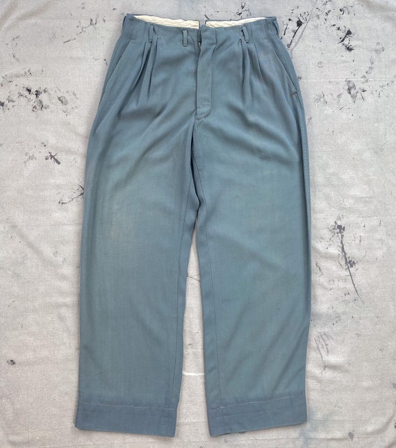 Vintage 1950's Seafoam Green Highwaisted Gabardine