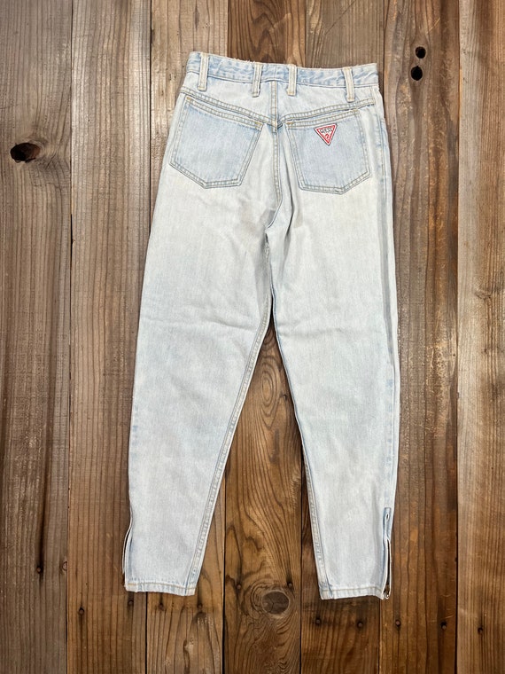 1980's 1990's Guess Light Wash Blue Jeans Waist 27 - image 6