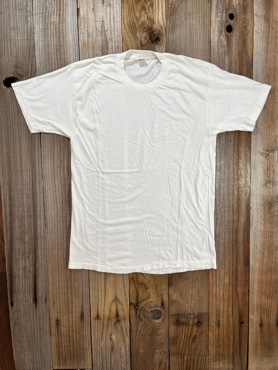 1980's Jockey Blank White Shirt L
