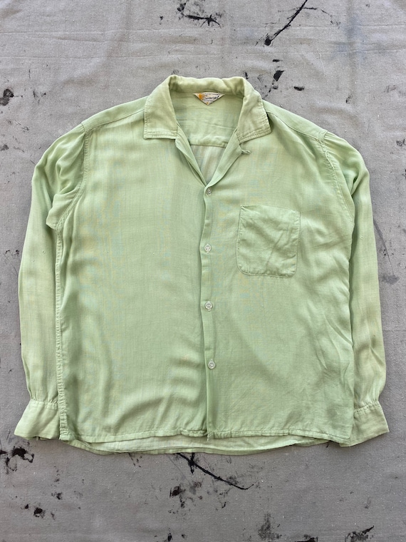 Vintage 1950's Mint Green Somerset Loop Collar Shi