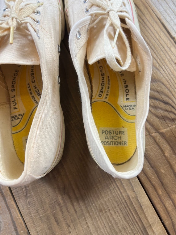 50's 60's Converse Fast Break White Tennis Shoe S… - image 3