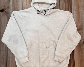 Vintage Carhartt Gray Elastic String Pullover Hoodie XL