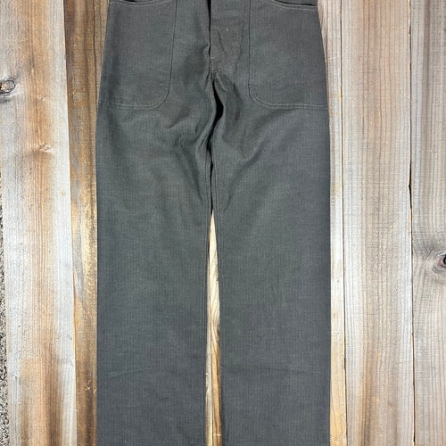 Mister Freedom Gray Brown Herringbone Twill Buckleback Pants