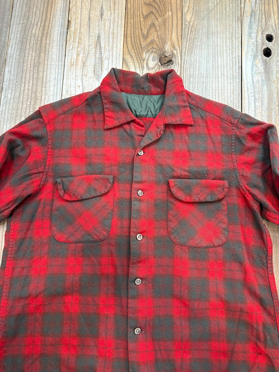 Vintage Red Pendleton Loop Collar Board Shirt No … - image 2