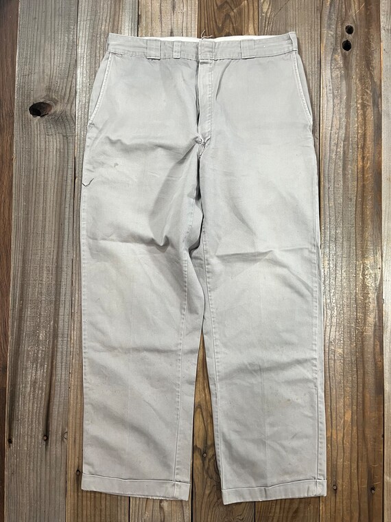 1950's 1960's Faded Gray Work Pants 100% Cotton 3… - image 1