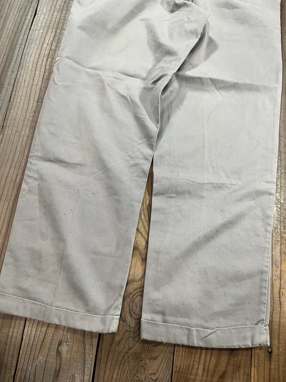 1950's 1960's Faded Gray Work Pants 100% Cotton 3… - image 8