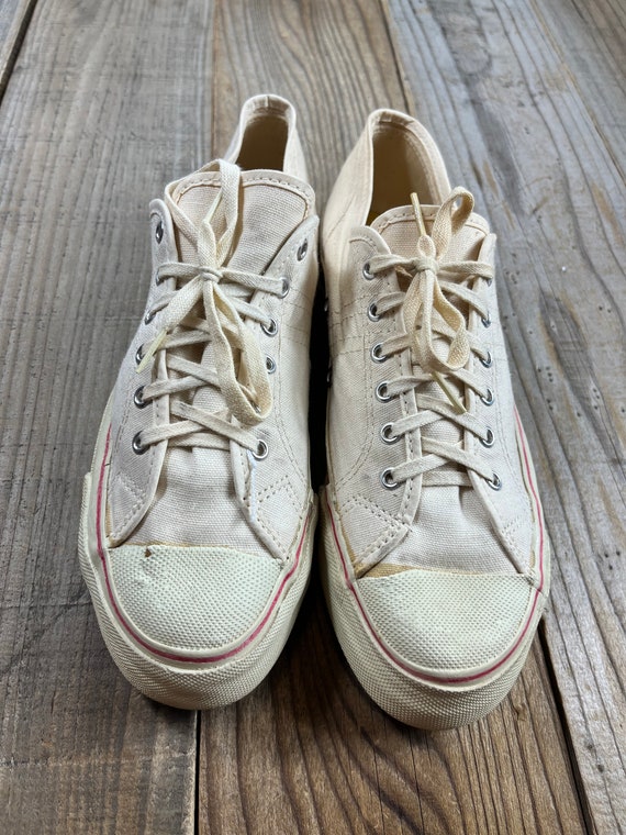 50's 60's Converse Fast Break White Tennis Shoe S… - image 1