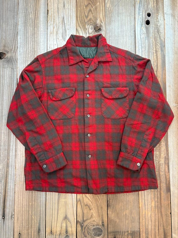 Vintage Red Pendleton Loop Collar Board Shirt No … - image 1