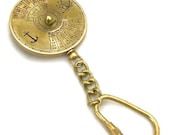 Collectible Solid Brass Nautical Steampunk 100 Years Perpetual Calendar World Timer Keyring