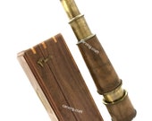 Brass Pirates Telescope with Wooden Box - nautical Telescope - ship Telescope - nauticals decor - home decor - gift
