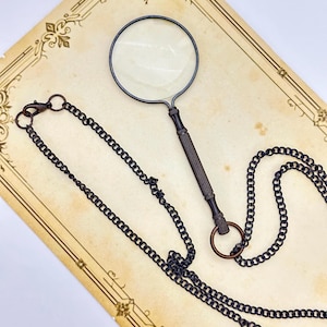 Monocle Costume Magnifying Glass Necklace - Pocket Magnifier Pendant - Nautical Gift Handmade Solid Brass Magnifying Glass Necklace – Vintage Style Monocle