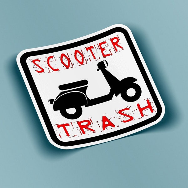 Scooter Trash Sticker - BOGO - Buy One Get One Free of the SAME sticker