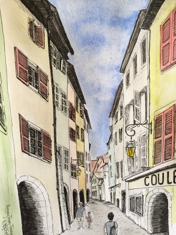 Escena Callejera Annecy Francia Etsy Escena Callejera Annecy Francia Etsy