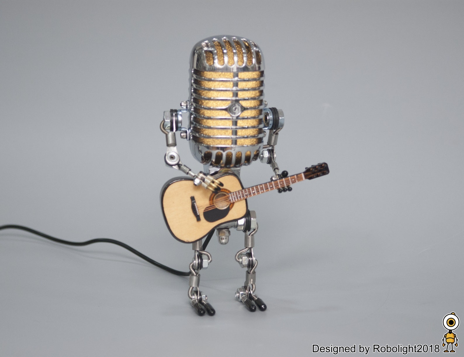 Vintage Microphone robot lamp Night Light robot lamp robot Etsy