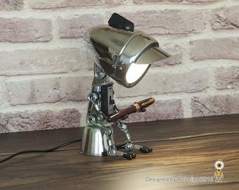 ペンホルダー ロボットランプ オフィスデスクアクセサリー パーソナライズタイプ B