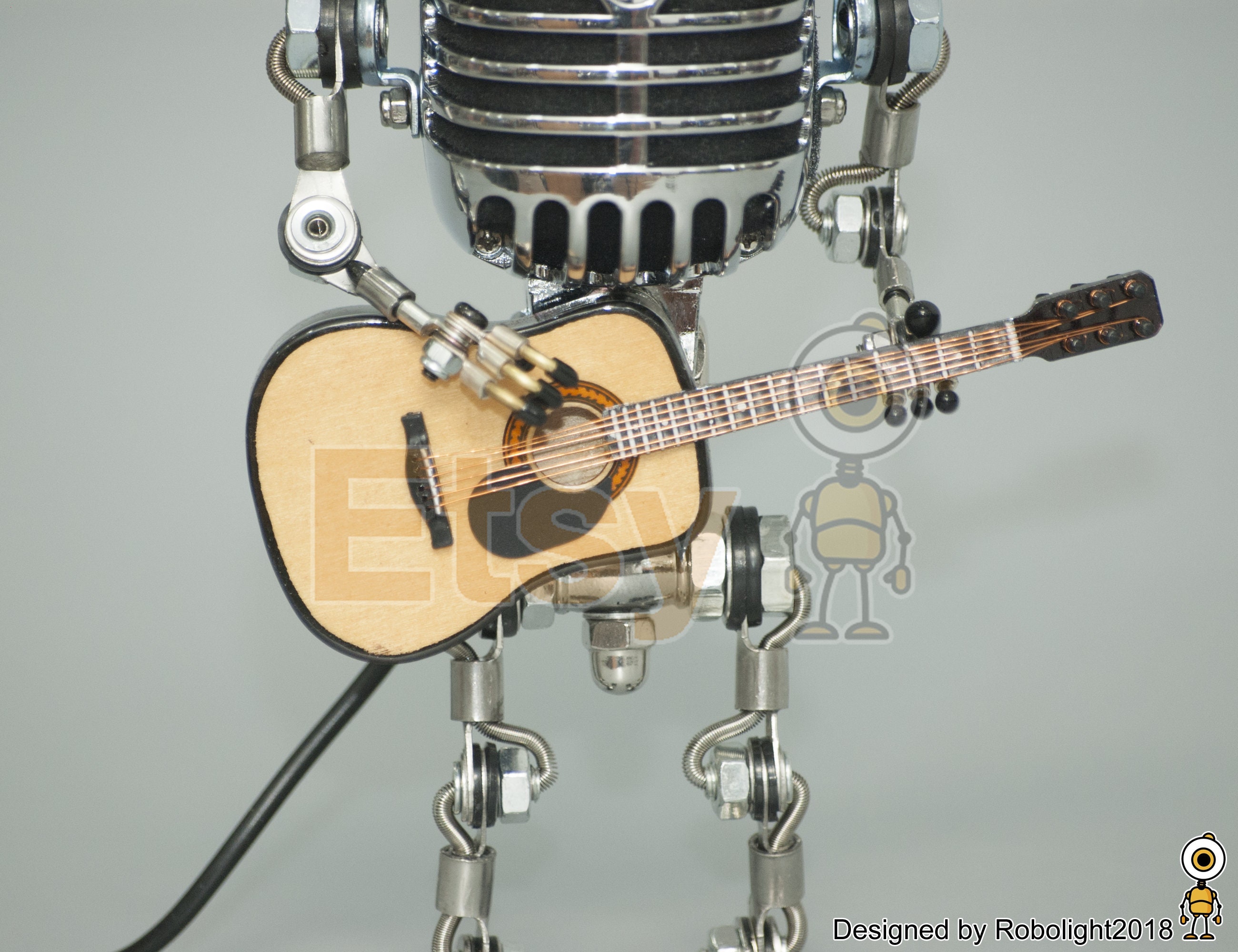 Lighting Home & Living Vintage Microphone Guitar Robot Table Lamp Lamps