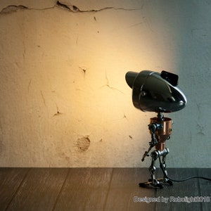 3 colors Full range dimmer , office decor robot lamp Metal Art table lamp gift Cute desk lamps