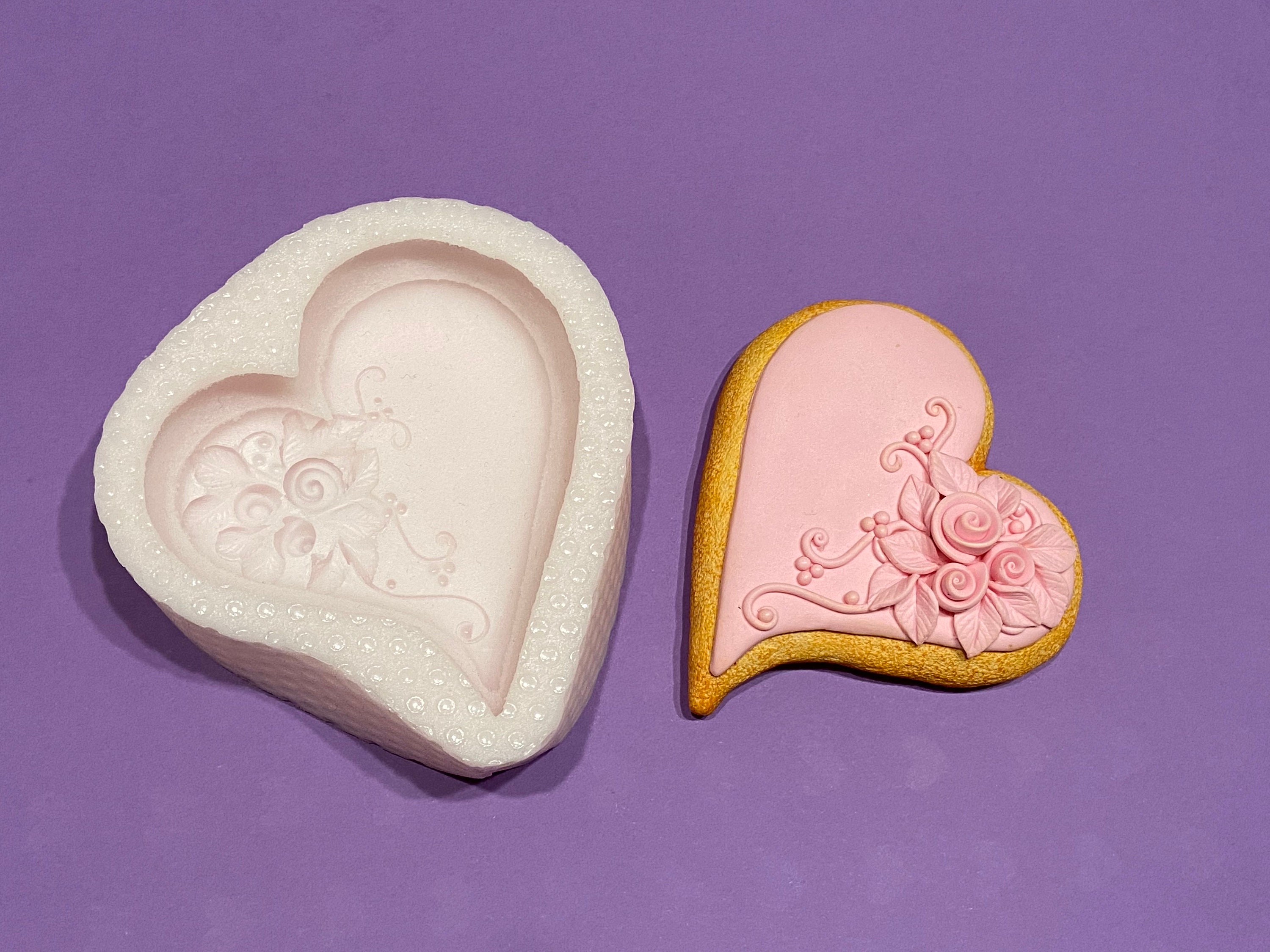 Gingerbread Heart Cookie Silicone Mold Gingerbread Molds Christmas Molds  Heart Molds Heart Soap Molds Soap Mold Candle Molds Baking Molds 