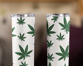 White with Dark Green Variety Sizes Cannabis Leaves Aesthetic Design Download for Sublimation, Waterslide, or Iron-on Transfers