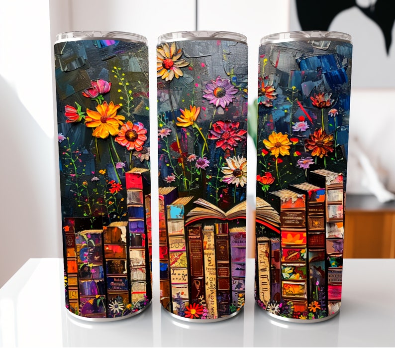 Eclectic Assortment of Books Acrylic Style Aesthetic Digital Design