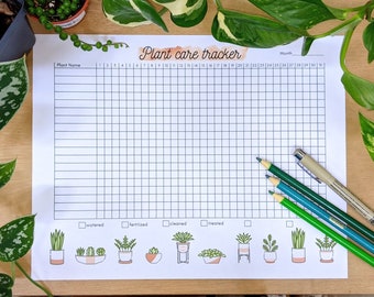 Printable Plant Care Tracker, Plant Watering and Fertilizing Log, Plant Care Calendar, Digital Plant Planner