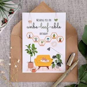 Cartão de aniversário de planta para impressão, aniversário inacreditável, cartão de felicitações, trocadilhos de plantas, suculentas, plantas de interior, cartão engraçado, download digital