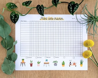 Printable Plant Care Tracker, Plant Watering and Fertilizing Log, Plant Care Calendar, Digital Plant Planner