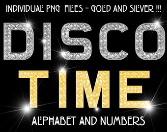 Gold glitter alphabet, clipart, Silver glitter alphabet, glitter digital alphabet, sparkle numbers, sparkly font, download