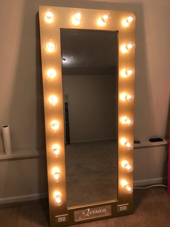 Full Length Hollywood Mirror With Name Gold Glitter Hollywood Mirror With Name Gold Glitter