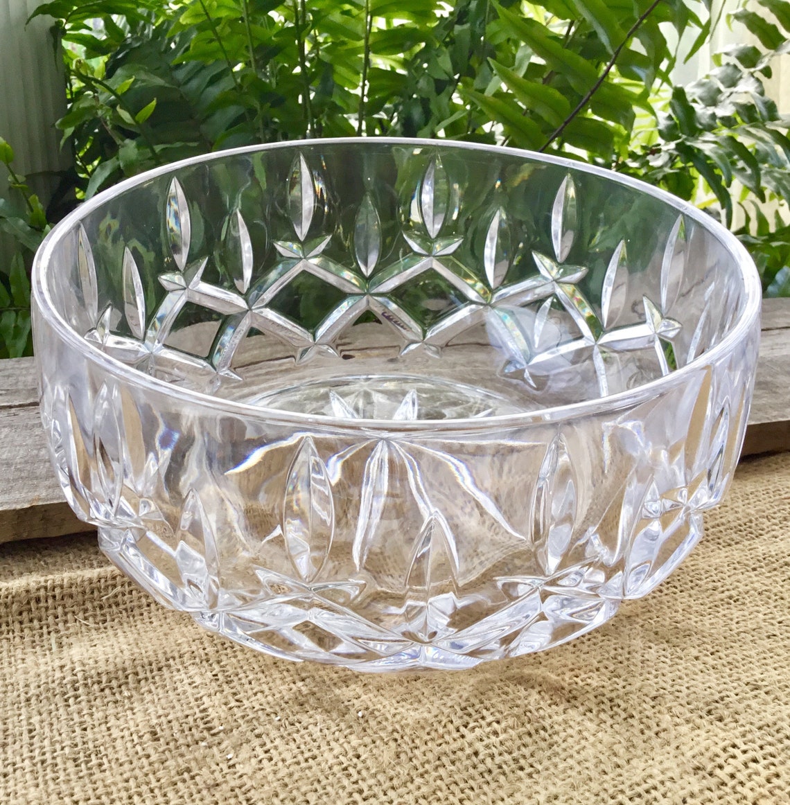 Lady Anne GORHAM CRYSTAL Salad Serving Bowl 9 1/4 Wide Etsy