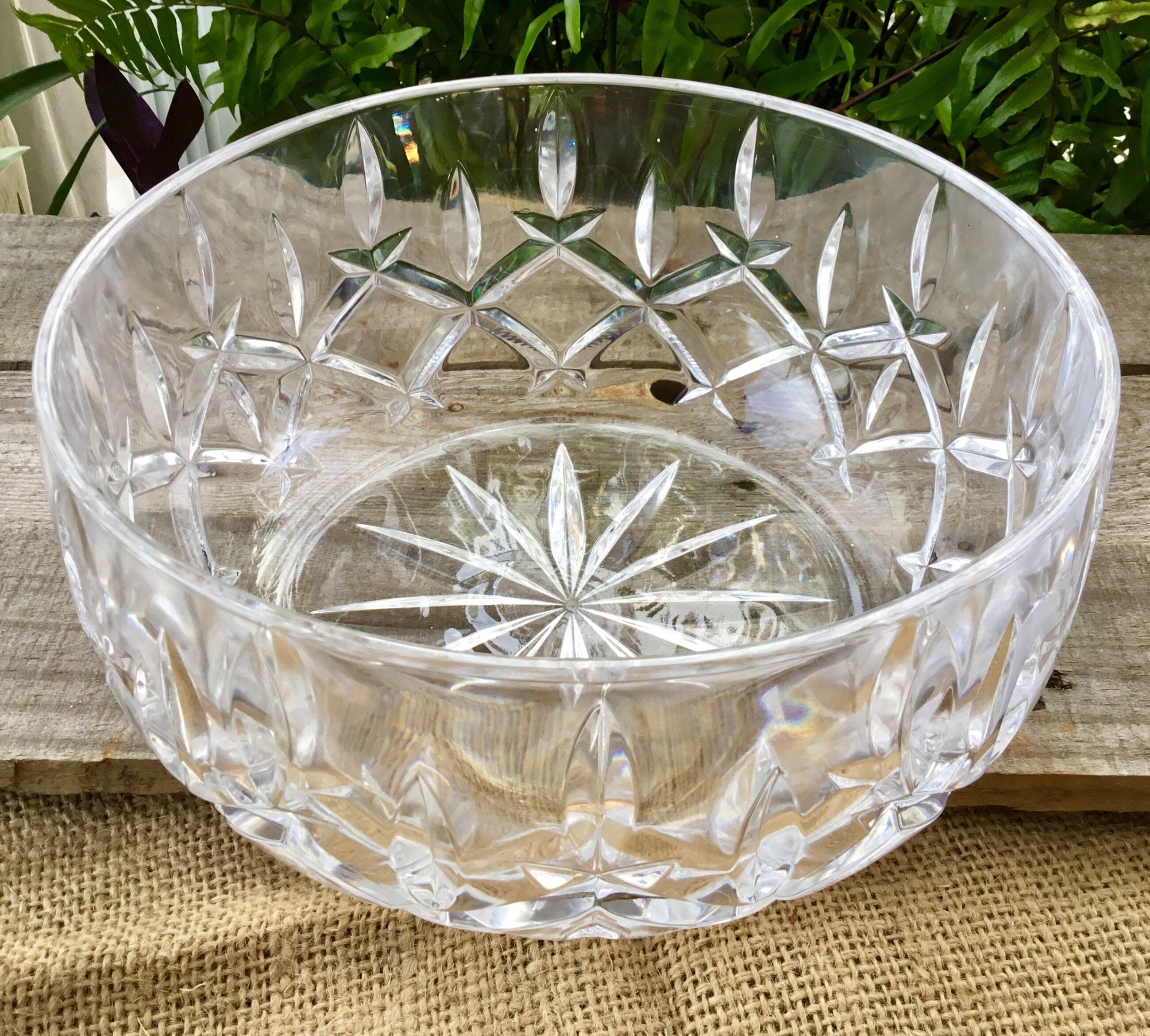 Lady Anne GORHAM CRYSTAL Salad Serving Bowl 9 1/4 Wide Etsy