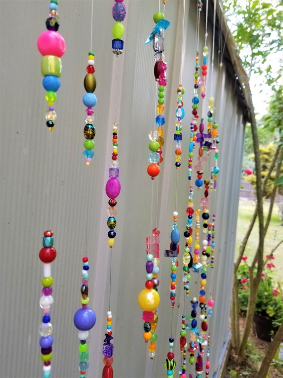 Bead Sun Catcher Bohemian Decor Boho Porch Bead Curtain Etsy
