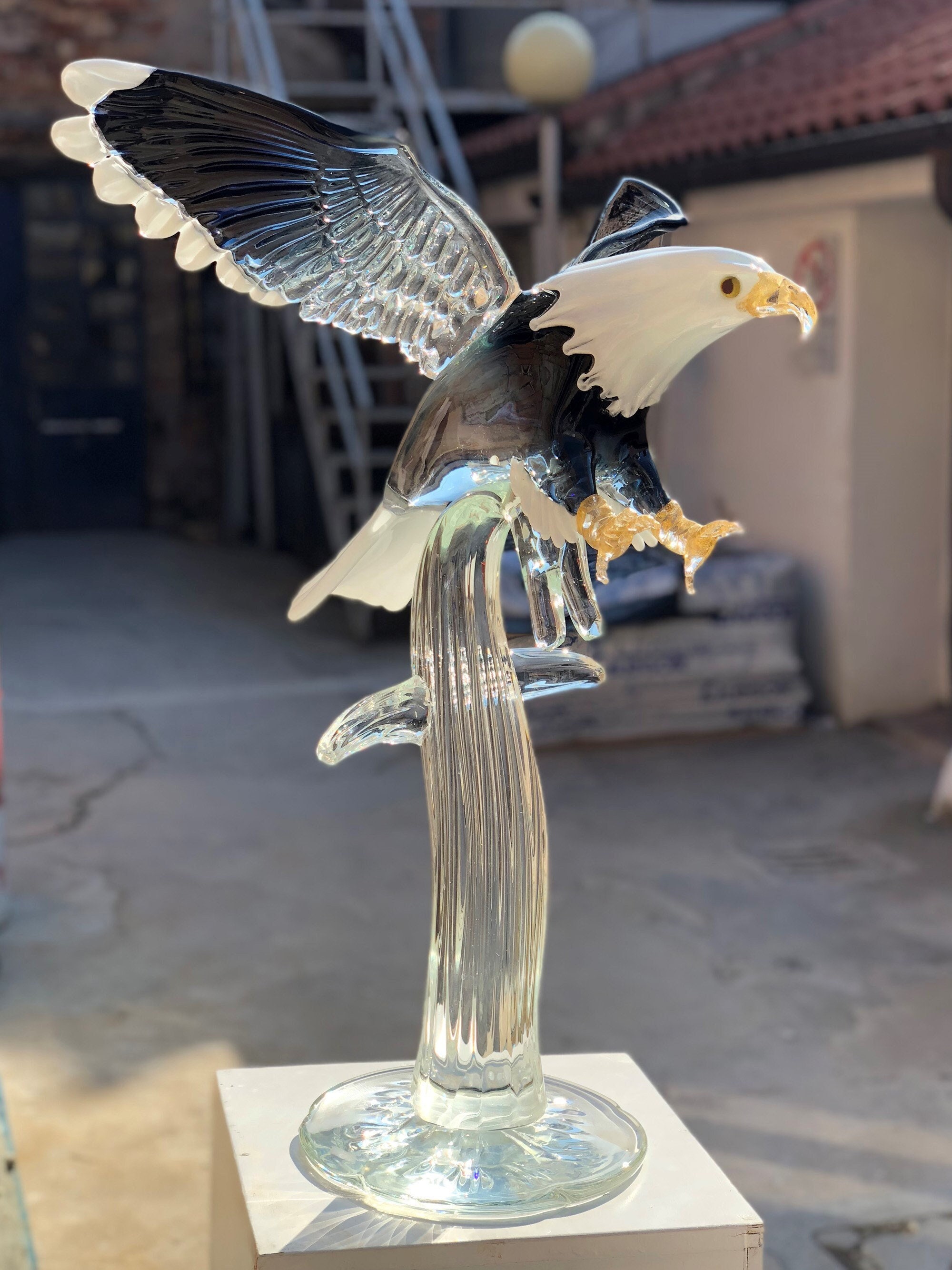 American Eagle Murano Glass Sculpture Hand Made in Italy Etsy