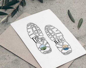 Father's Day Card, Hiking Dad Birthday, Outdoorsy Nature Greeting, Blank Inside