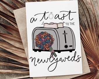 Wedding Card: A Toast to the Newlyweds, Blank Inside, Includes Envelope