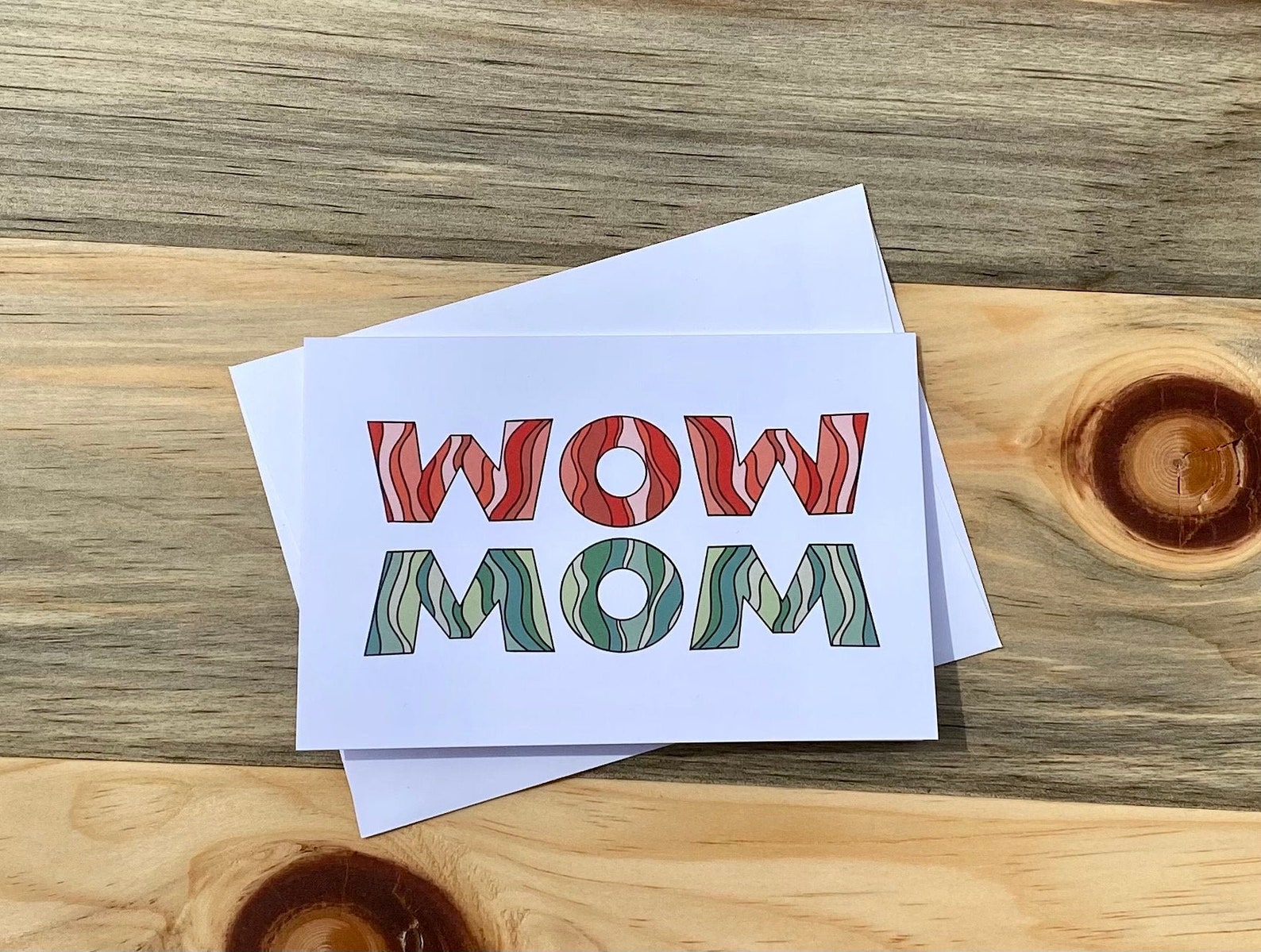 Wow Mom Mom Wow Mother's Day Card Birthday Card for Etsy